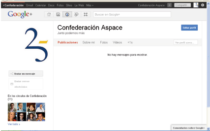 google + con la Confederación Aspace